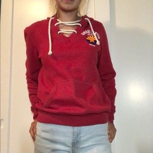 Red Grand canyon sweatshirt with tie up front